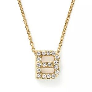 Roberto Coin 18K Yellow Gold and Diamond Initial Love Letter Pendant Necklace
